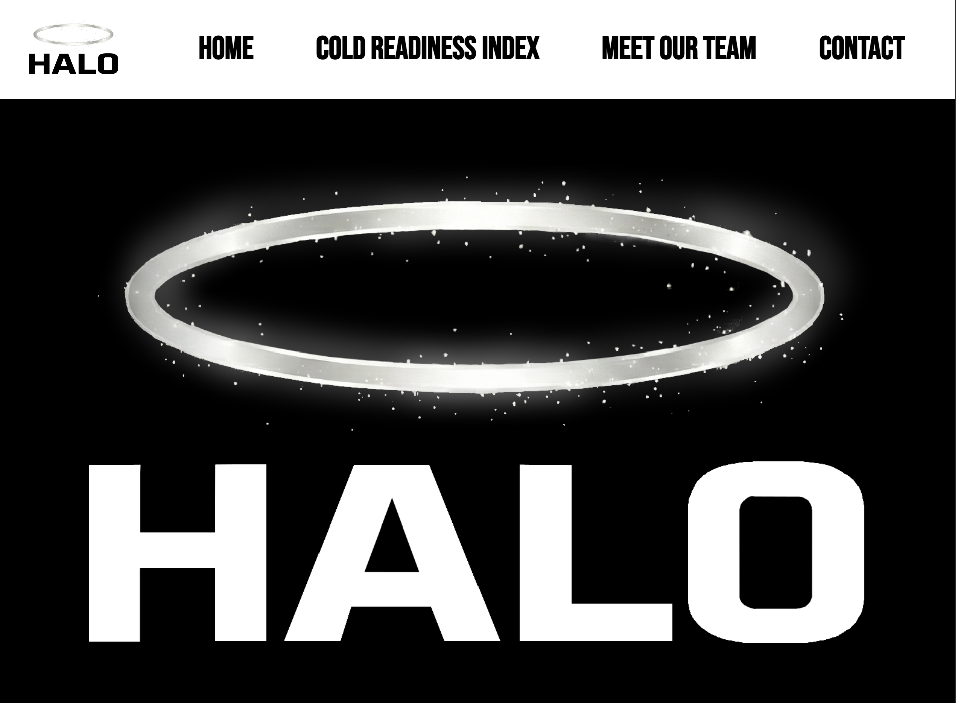 Screenshot of HALO homepage